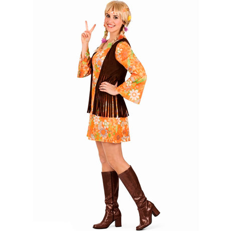 Disfraz de Hippie Marrón Mujer perfil