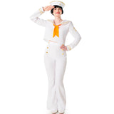 Disfraz de Marinera blanco y dorado para mujer