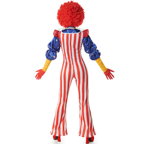 Disfraz de Payasa Americana para mujer Espalda