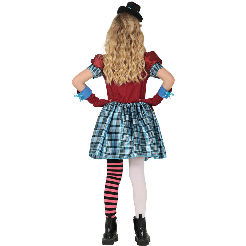 Disfraz de Sombrerera Tic tac para niña Espalda