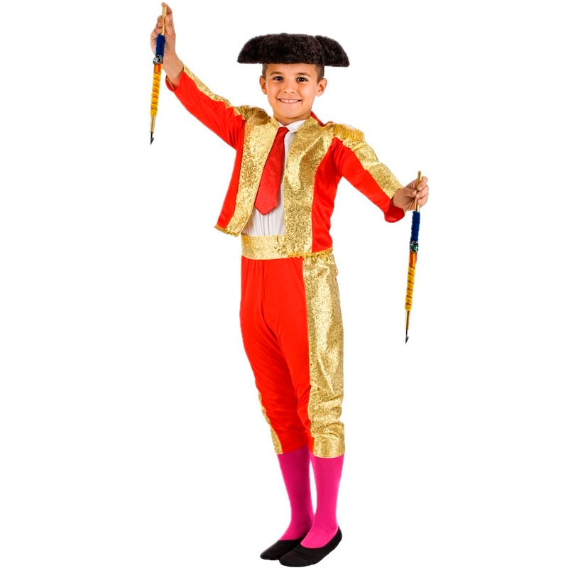 Disfraz de Torero rojo y dorado para niño