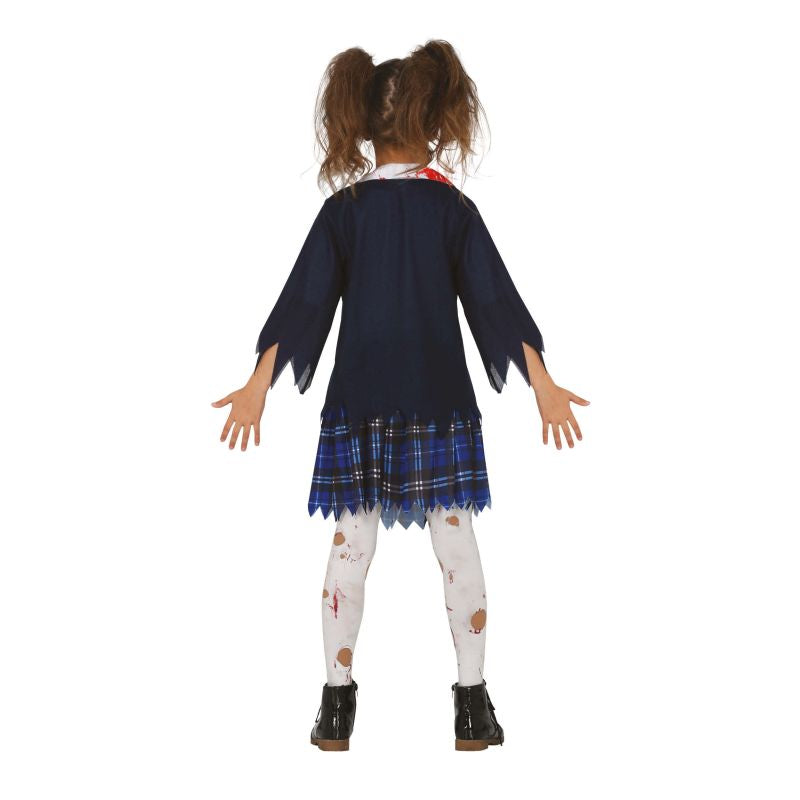 Disfraz de Estudiante Zombie Terror para niña Espalda