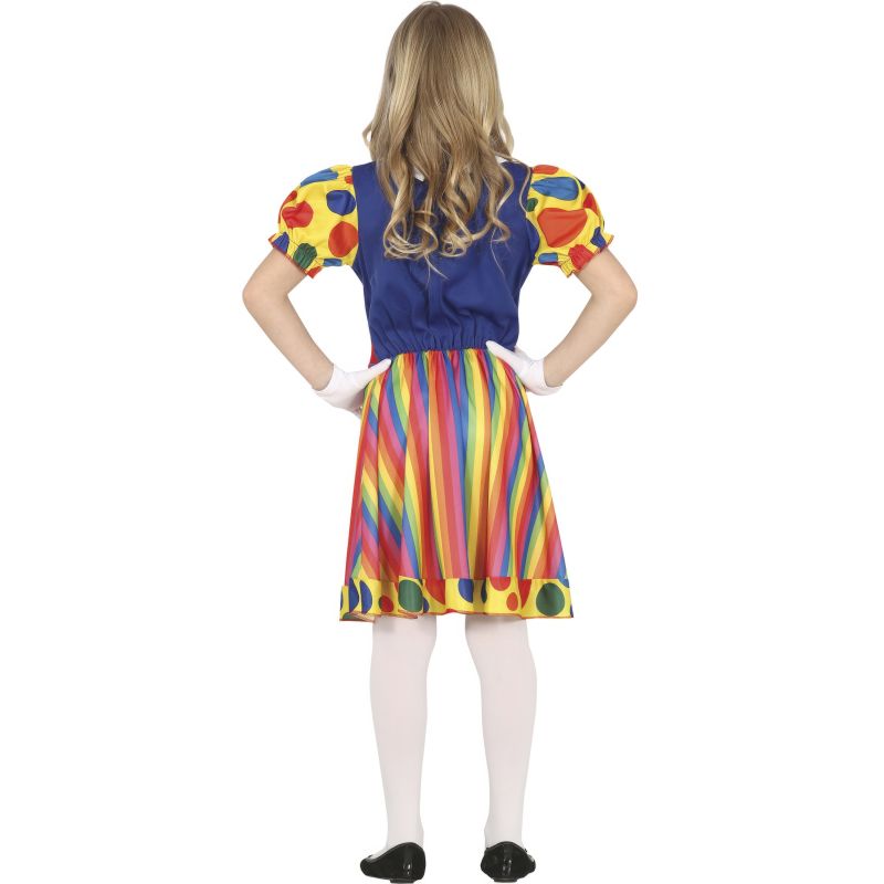 Disfraz de Payasa Multicolor para niña Espalda