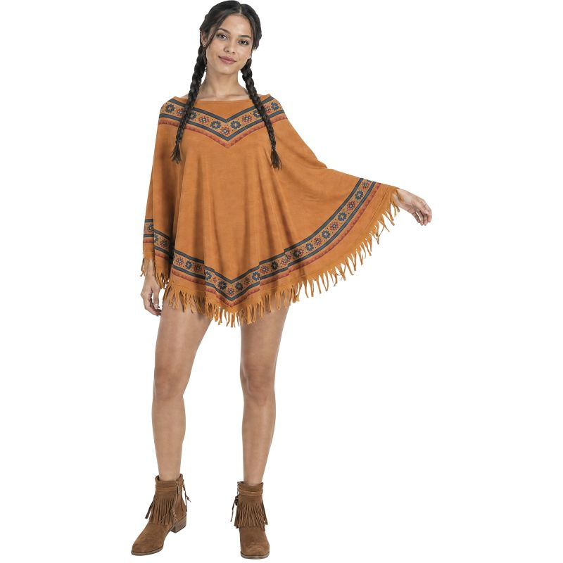 Disfraz de Poncho India Nativa para mujer