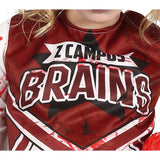 Disfraz de Rugby Campus Zombie para niña Detalle