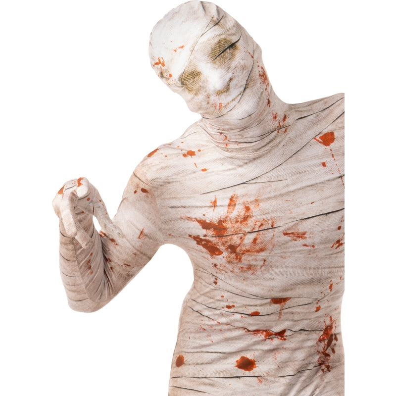Disfraz de Momia Ensangrentada segunda piel para adulto Detalle