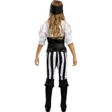 Disfraz de Pirata a rayas Black&White Collection para niña Espalda