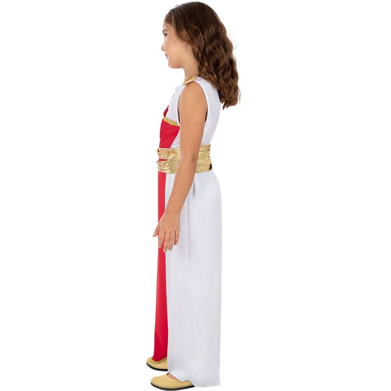 Disfraz de Romana Blanca con toga para niña Perfil