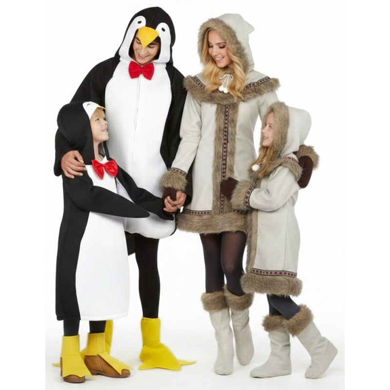 Gruppe von Pinguine und Eskimos