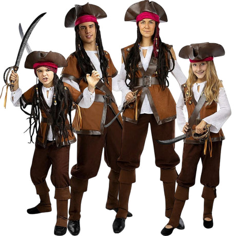 Disfraces Piratas Colección Caribe para grupos y familias