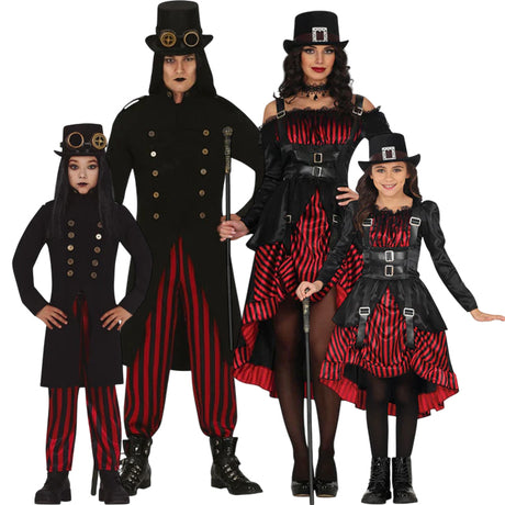 Disfraces Vampiros Lord y Lady Steampunk para grupos y familias	