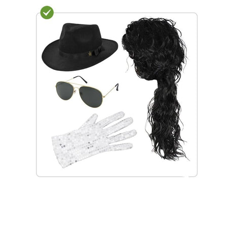 Kit disfraz de Michael Jackson para adulto Contenido