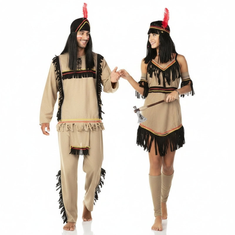 Amerikanische Indianer Paarkostüm für Erwachsene