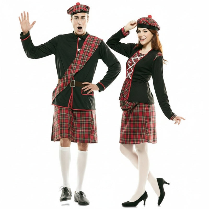 Schottischer Kilt Paarkostüm für Erwachsene
