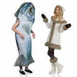 Fisch und Sibirischer Eskimo Paarkostüm für Erwachsene