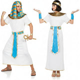 Blaue Ägypter Paarkostüm für Erwachsene