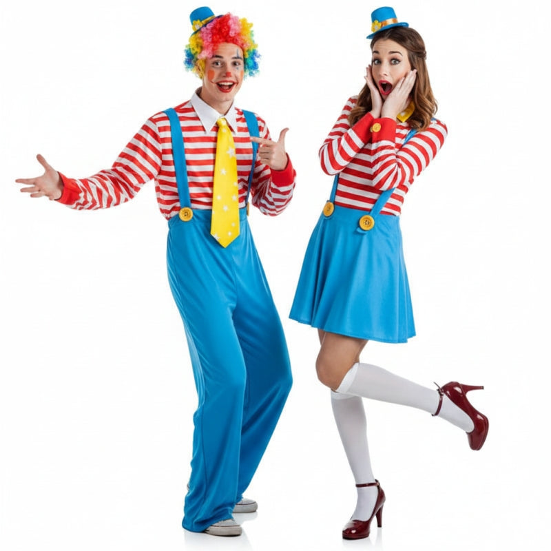 Clowns Hosenträger Paarkostüm für Erwachsene