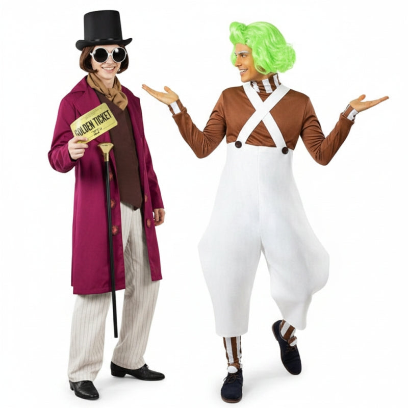Willy Wonka und Oompa-Loompa aus der Schokoladenfabrik Paarkostüm für Erwachsene