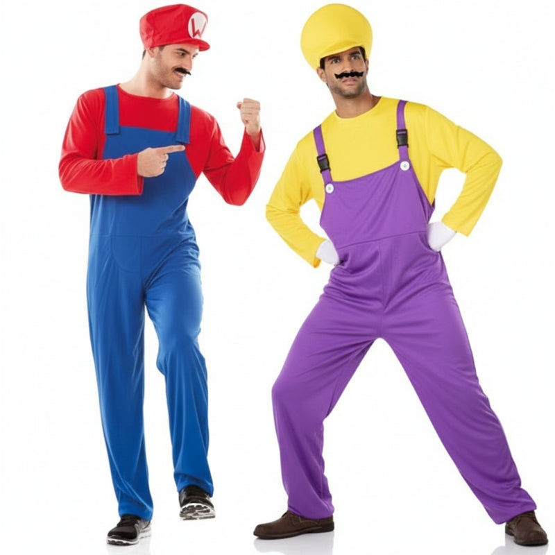 Super Mario und Wario Paarkostüm für Erwachsene