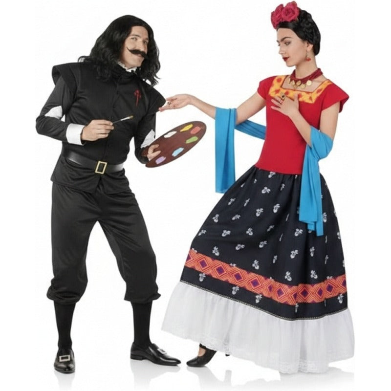 Velázquez und Frida Kahlo Paarkostüm für Erwachsene