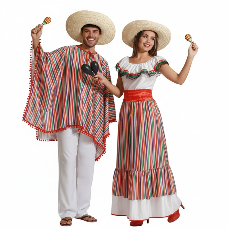 Mexikanisches Folklore-Paar Paarkostüm für Erwachsene