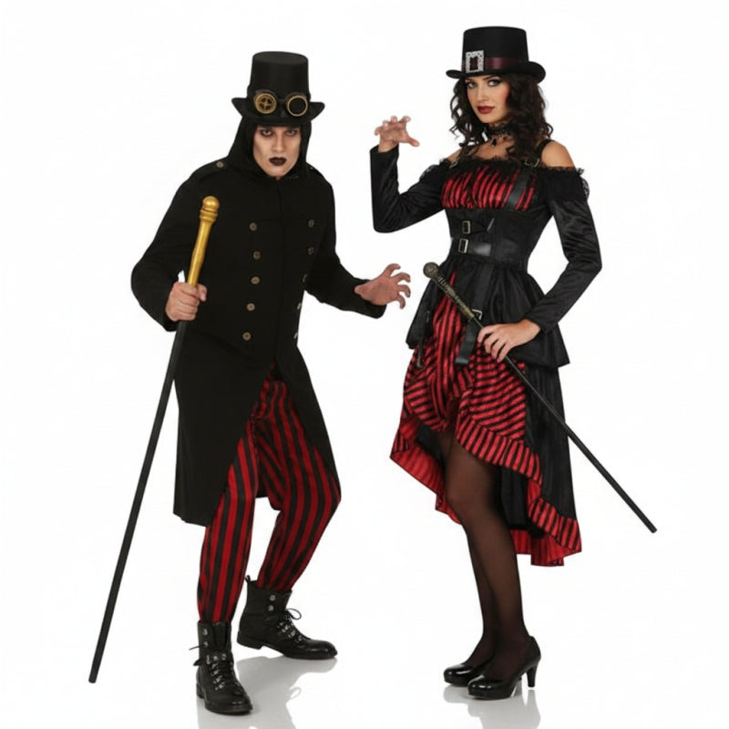 Vampire Lord und Lady Steampunk Paarkostüm für Erwachsene
