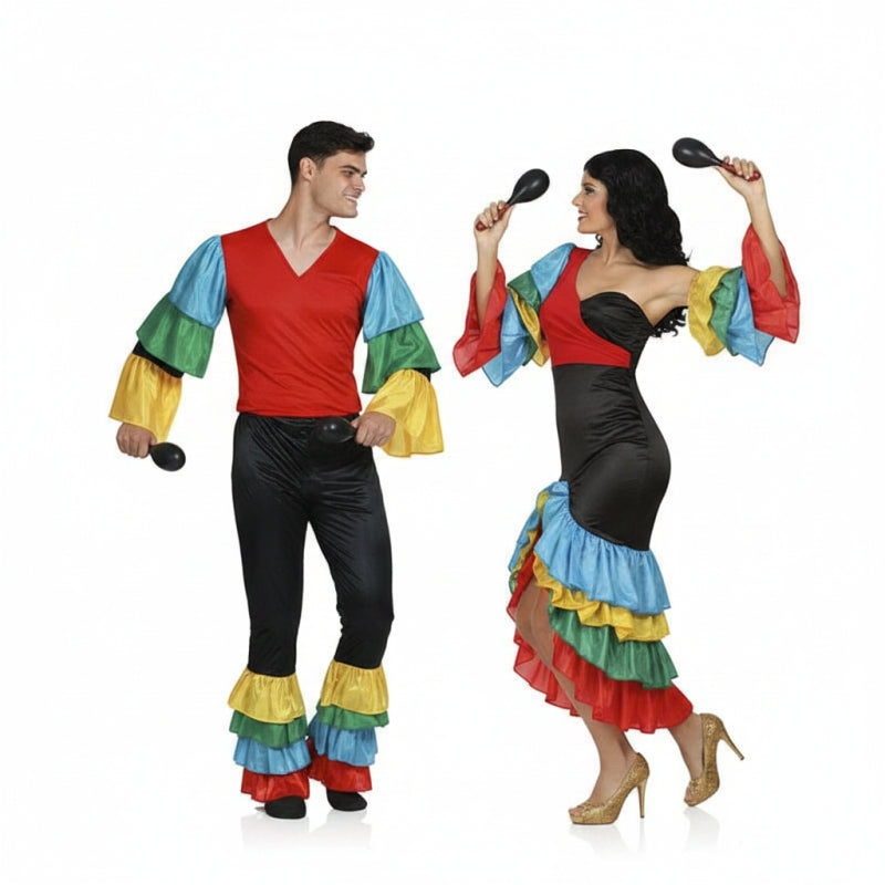 Brasilianische Rumberos Paarkostüm für Erwachsene