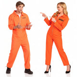 Orangefarbene Häftlinge Paarkostüm für Erwachsene