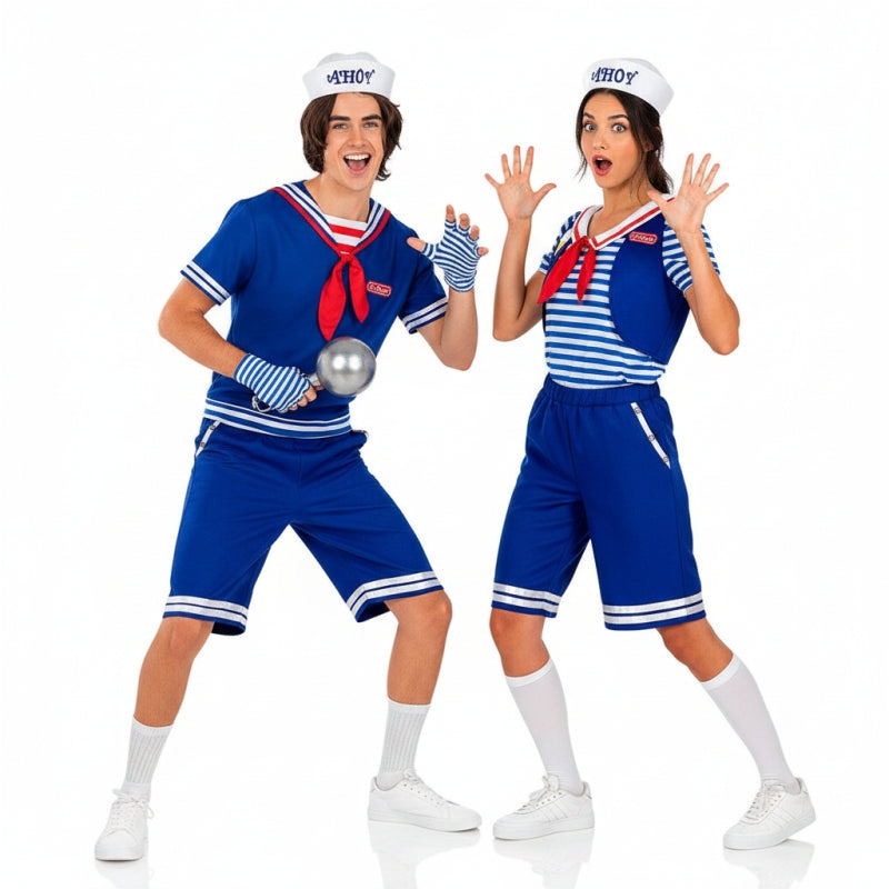 Steve und Robin Ahoy Stranger Things Offiziell Netflix Paarkostüm für Erwachsene
