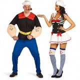 Popeye Segler Paarkostüm für Erwachsene