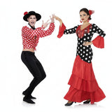 Rote Flamencotänzer Paarkostüm für Erwachsene