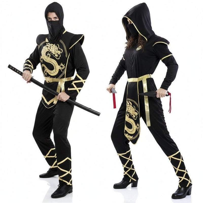 Schwarze Ninjas Paarkostüm für Erwachsene