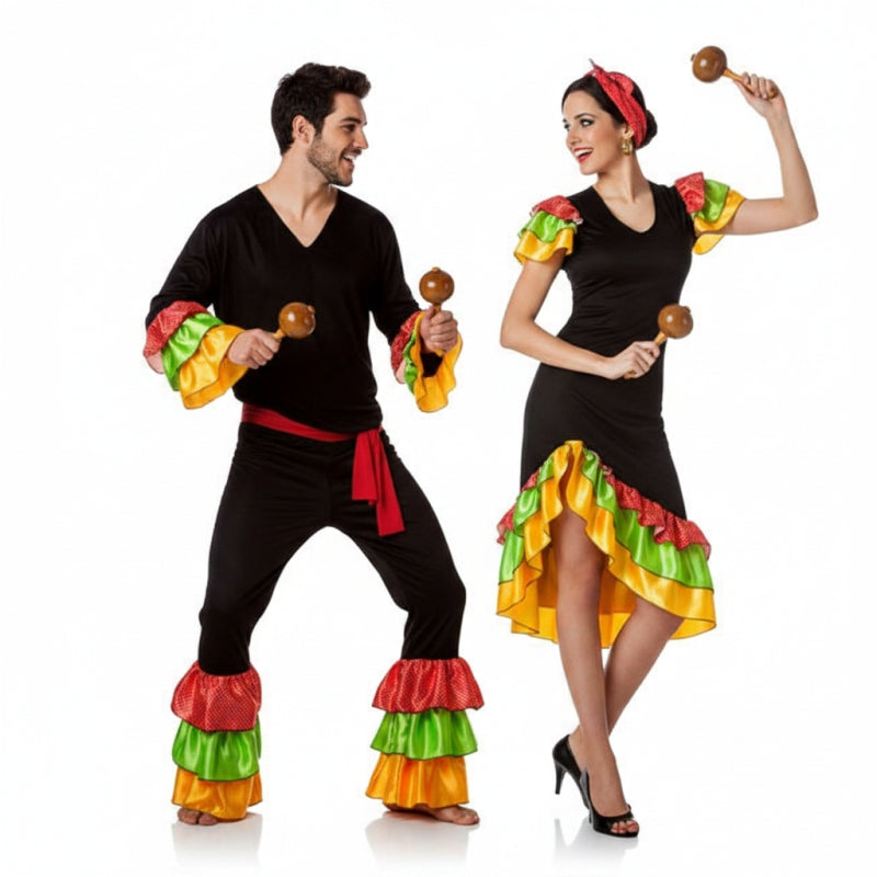 Salsa Rumba-Tänzer Paarkostüm für Erwachsene