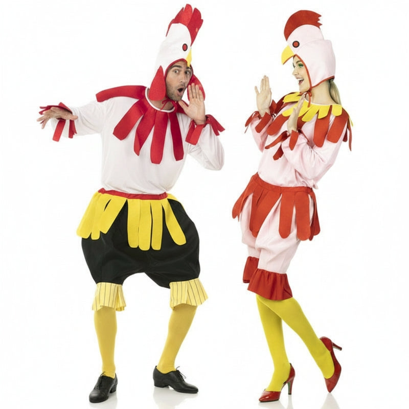 Hahn und Henne Paarkostüm für Erwachsene