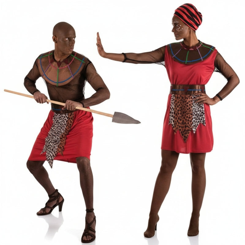 Maasai-Krieger Paarkostüm für Erwachsene