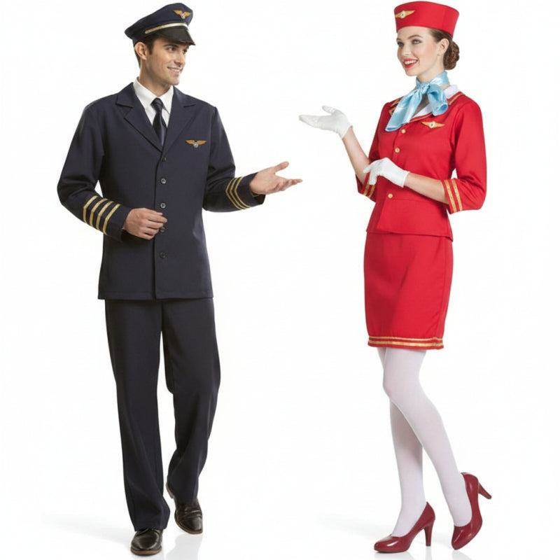Piloten der Luftfahrt Paarkostüm für Erwachsene