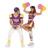 American Football-Spieler und Cheerleader Paarkostüm für Erwachsene