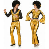 Goldene Disco Paarkostüm für Erwachsene