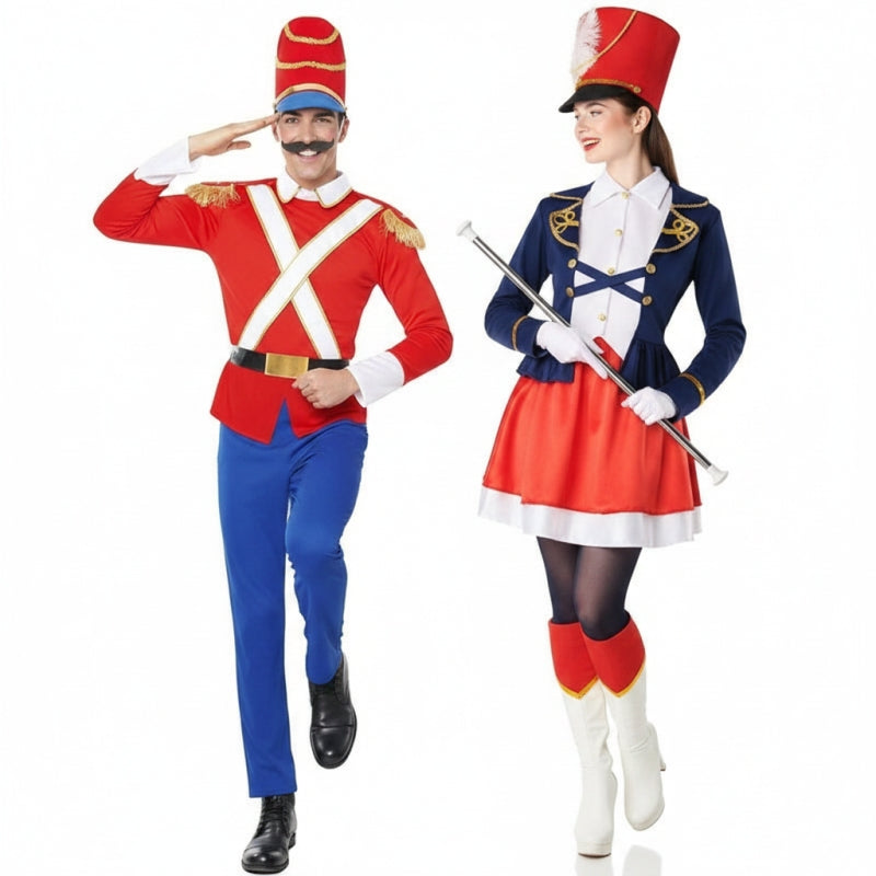 Zinnsoldat und Majorette Paarkostüm für Erwachsene