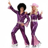 Fuchsia-Disco Paarkostüm für Erwachsene
