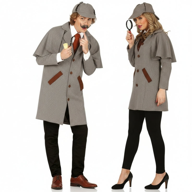 Sherlock Holmes-Detektive Paarkostüm für Erwachsene