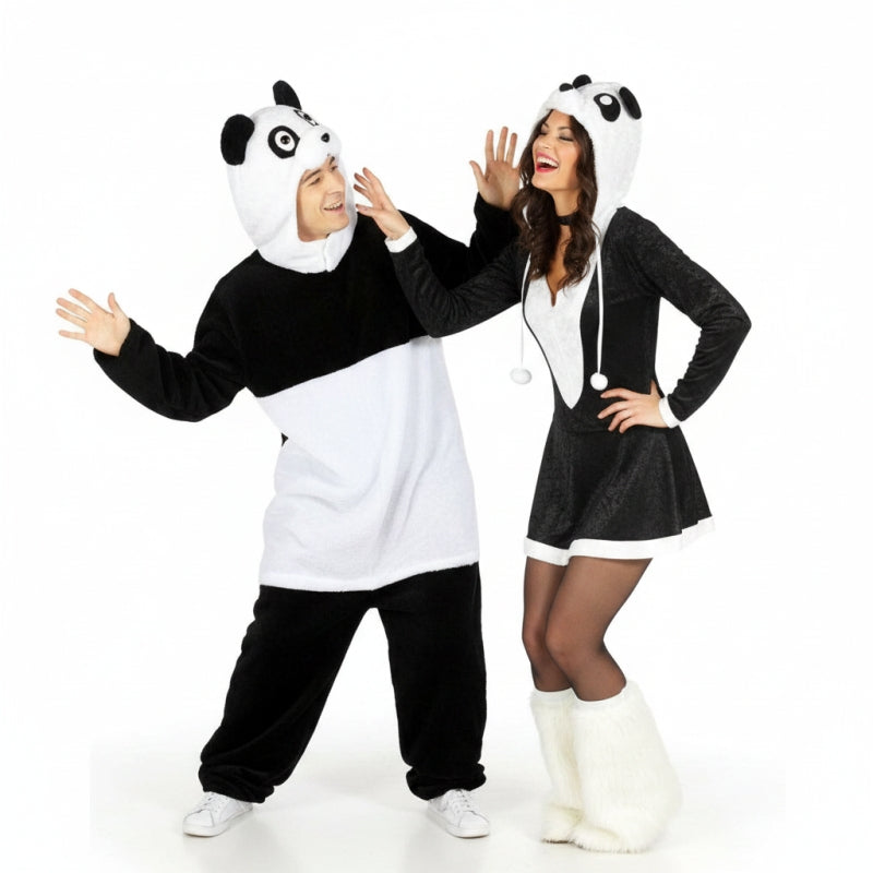 Panda-Bären Paarkostüm für Erwachsene