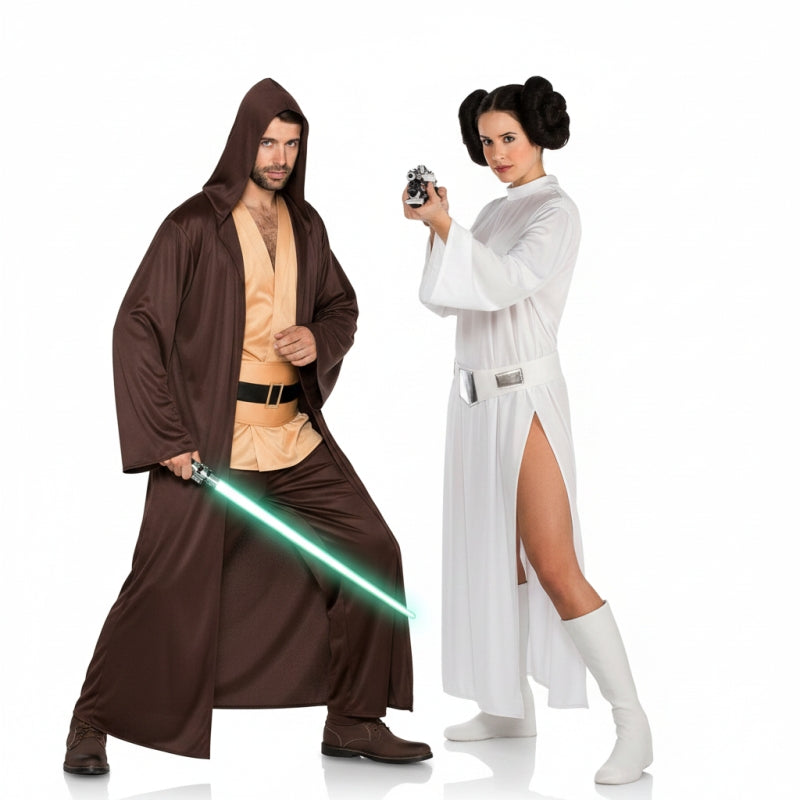 Qui-Gon Jinn und Prinzessin Leia Paarkostüm für Erwachsene