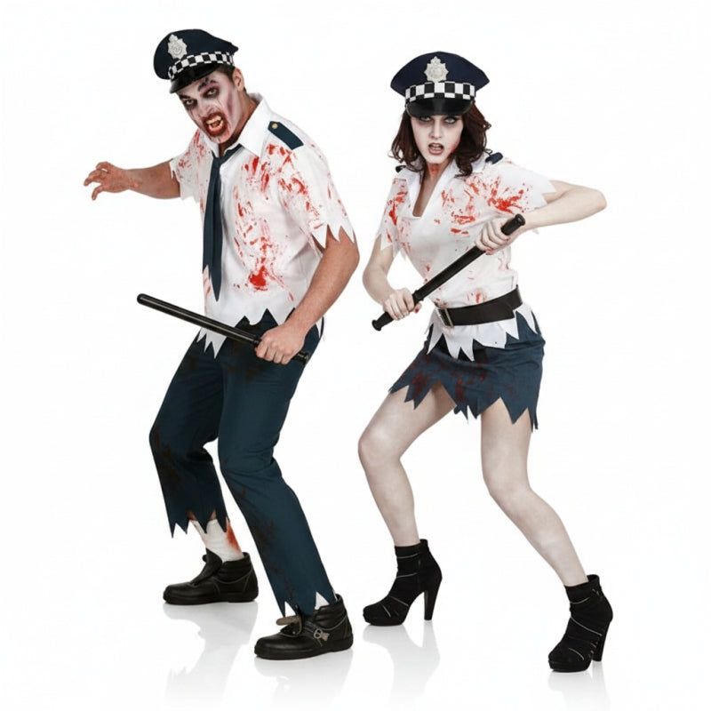 Zombie-Cops Paarkostüm für Erwachsene