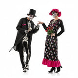 Skelette Catrina Paarkostüm für Erwachsene