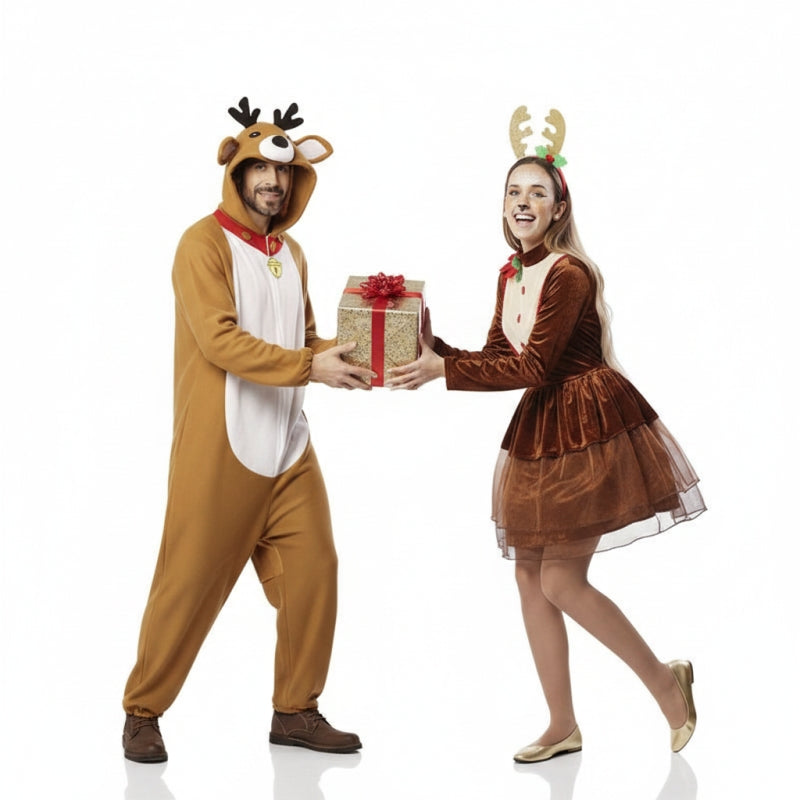 Weihnachts-Rentier Paarkostüm für Erwachsene