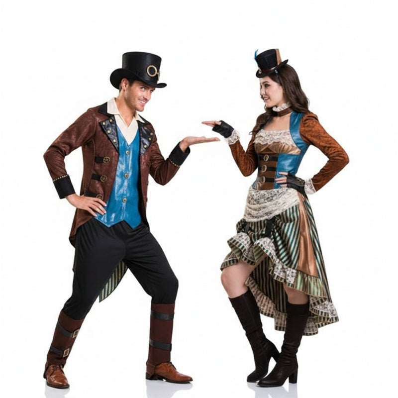 Steampunk Retrofuturisten Paarkostüm für Erwachsene