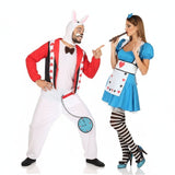 Alice im Wunderland und das weiße Kaninchen Paarkostüm für Erwachsene