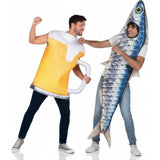 Bierkrug und Sardine Paarkostüm für Erwachsene