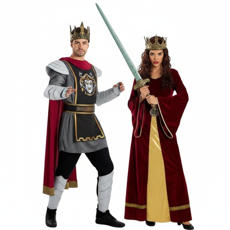 König Artus und Lady Guinevere Paarkostüm für Erwachsene